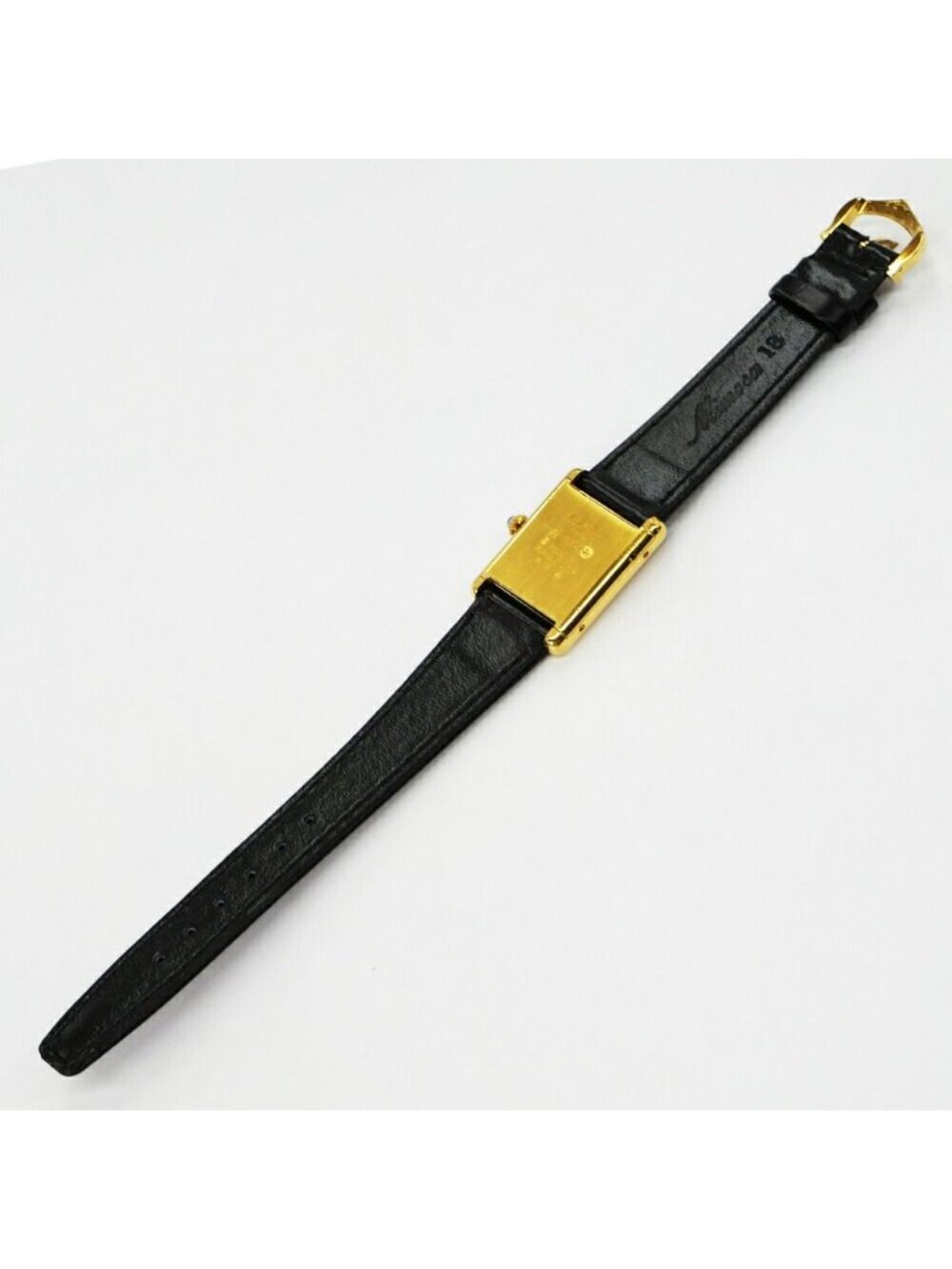 Cartier Must Tank LM Black Dial 925 Leather Vintage Manual Wind Watch - Picture 6 of 9